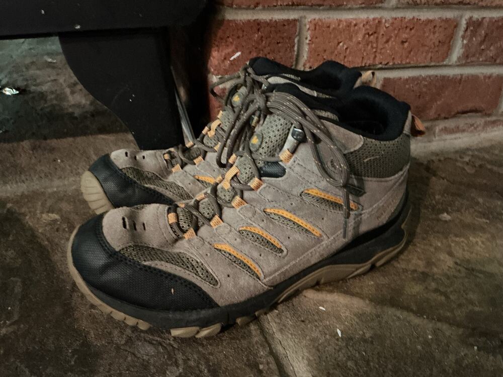 Merrell Waterproof Mid Hiking Boots Brown Orange Women’s Size 8 Trail Shoes